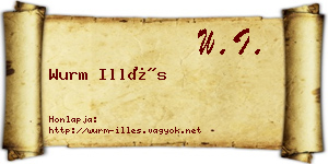 Wurm Illés névjegykártya